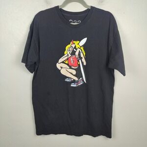 333 Half Evil Kodone‎ Graphic T Shirt Mens Large Black Streetwear Tee Crewneck